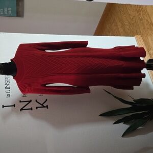 Ruffle Bottom Cable Knit Midi Dress